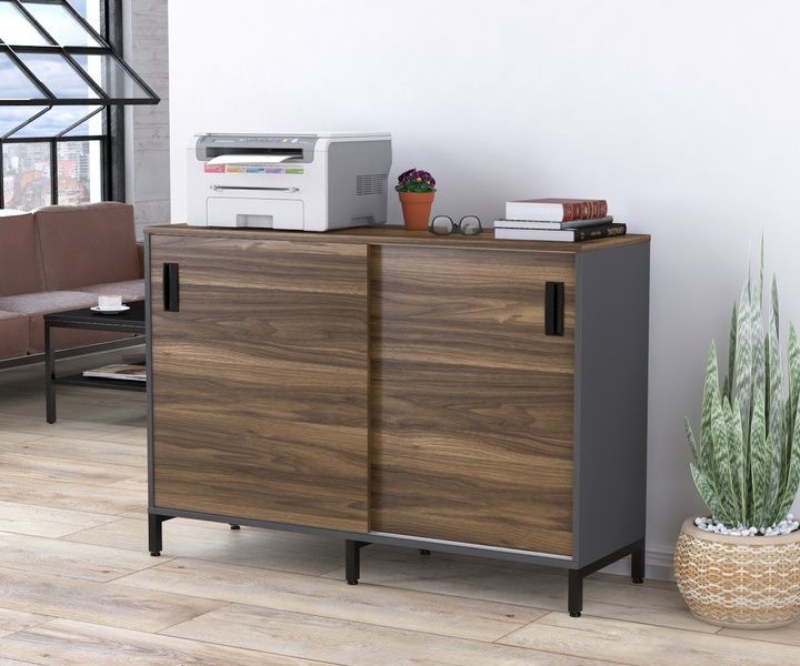 Тумба офісна Антрацит LS-1200-830 Горіх Модена 143453c22868 фото