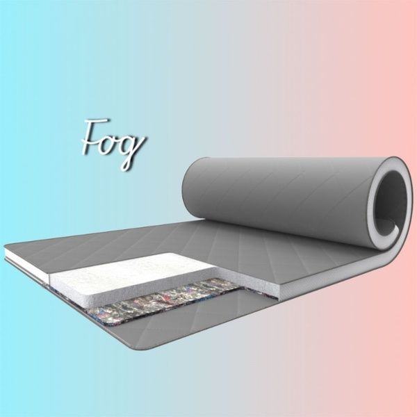 Матрас топпер на диван или кровать ортопедический Fog серого цвета 65x180, матрас в рулоне 1265 фото
