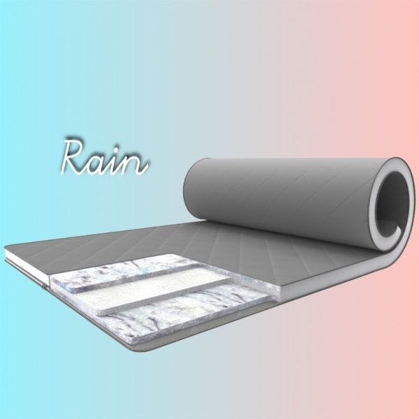 Матрас топпер ортопедичний для дивану Rain сірого кольору 75x180, в рулоні, топпер 1340 фото